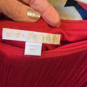 Very red ,fringe party dress